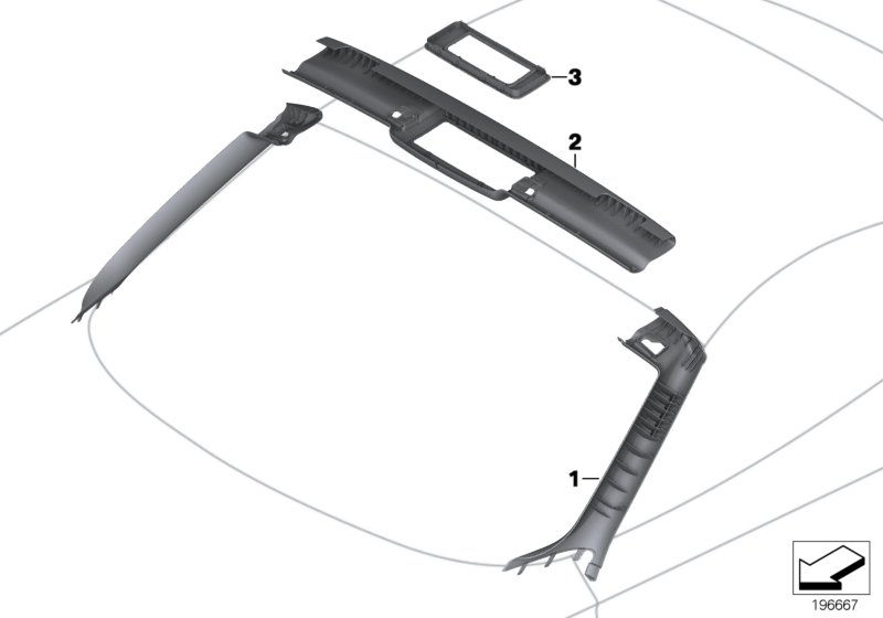 Обшивка обтекателя Внутр для BMW E89 Z4 20i N20 (схема запчастей)