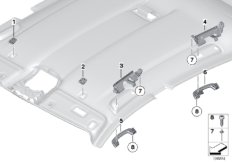 Доп.элементы потолка для BMW F07 530dX N57 (схема запасных частей)