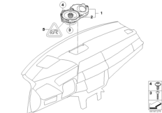 Аудиосистема Individual, панель приборов для BMW E70 X5 M S63 (схема запасных частей)