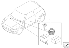 Комплект дооснащ.сист.охран.сигнализации для BMW R57 Coop.S JCW N14 (схема запасных частей)