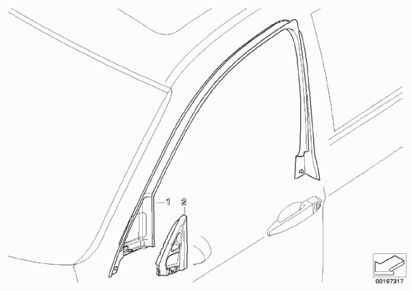 Механизм перемещения стекла двери Пд для BMW E90 M3 S65 (схема запчастей)