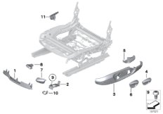Сиденье Пд накладки сиденья для BMW E89 Z4 30i N52N (схема запасных частей)