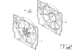 Кожух вентилятора/вентилятор для BMW E61 525d M57N (схема запасных частей)