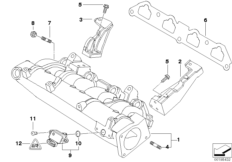 Система впуска для BMW R52 Cooper S W11 (схема запасных частей)
