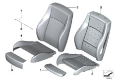 Набивка и обивка спортивного пер.сиденья для BMW E84 X1 20d ed N47N (схема запасных частей)