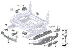 Сиденье Пд накладки сиденья для BMW E84 X1 20dX N47N (схема запасных частей)