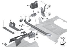 Нижние части Зд Внутр для BMW E84 X1 18d N47 (схема запасных частей)