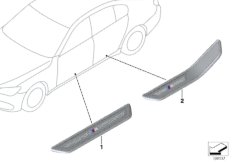 Дооснащение накладкой порога в M-стиле для BMW F02 730Ld N57 (схема запасных частей)