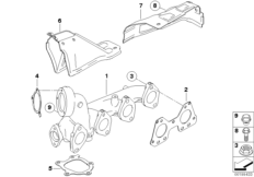 Выпускной коллектор-рециркуляция ОГ для BMW E84 X1 23dX N47S (схема запасных частей)