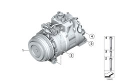 Компрессор кондиционера/дополн.элементы для BMW RR4 Ghost N74R (схема запасных частей)