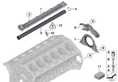 Блок цилиндров/дополнительные элементы для BMW RR4 Ghost N74R (схема запасных частей)