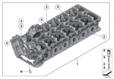 головка блока цилиндров для BMW F01 760i N74 (схема запасных частей)