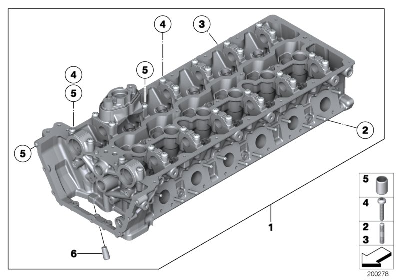 головка блока цилиндров для BMW F02N 760Li N74 (схема запчастей)