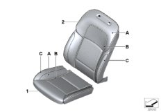 Инд.обивка сиденья пов.комфорт.кожа для BMW F02 750LiX N63 (схема запасных частей)