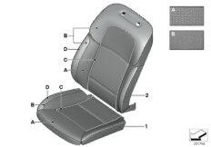 Инд.обивка сид.пов.комфорт.климат-кожа для BMW F02 730Li N52N (схема запасных частей)