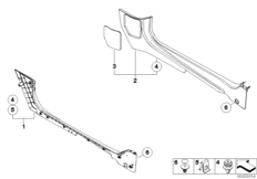 Боковая обшивка пространства для ног для BMW R57N Cooper D 2.0 N47N (схема запасных частей)