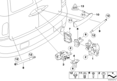 Система замков Splitdoor для BMW R55N Cooper D 1.6 N47N (схема запасных частей)