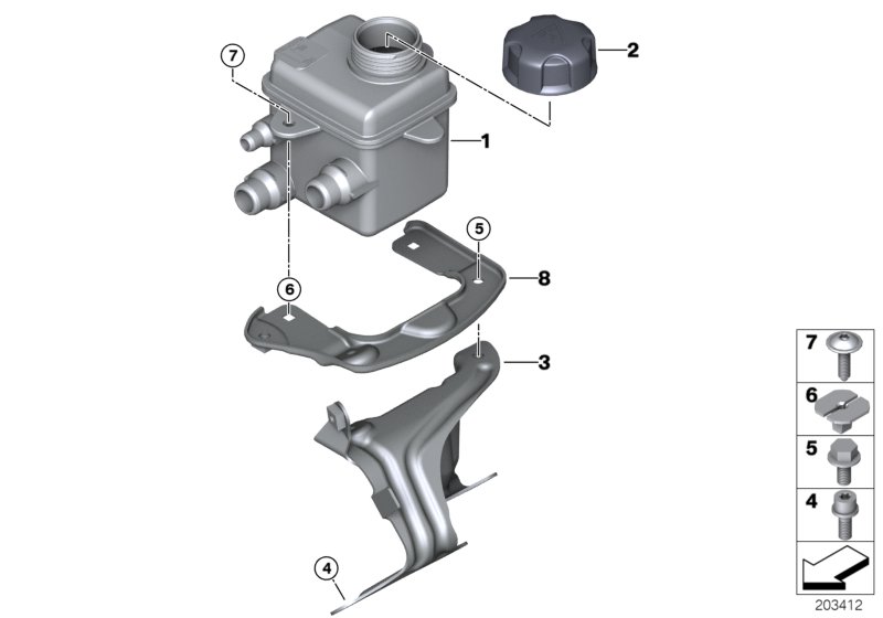 Бачок охладителя наддувочного воздуха для BMW E70 X5 M S63 (схема запчастей)