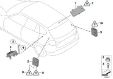 Детали разнесенной антенны для BMW E84 X1 20iX N20 (схема запасных частей)
