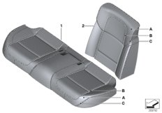 Обивка Individual заднего баз.сиденья для BMW F02N 750Li N63N (схема запасных частей)