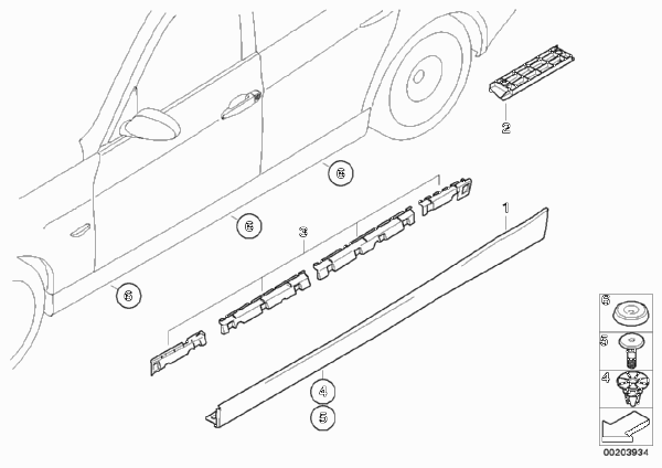 Накладка порог / арка колеса для BMW E91N 316d N47N (схема запчастей)