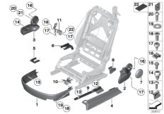 Сиденье Пд накладки сиденья для BMW RR2N Drophead N73 (схема запасных частей)