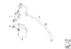 Клапан вентиляции топливного бака для BMW R50 One 1.4i W10 (схема запасных частей)