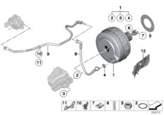 Вакуумный усилитель тормозов для BMW E84 X1 28iX N52N (схема запасных частей)