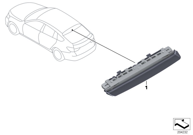 Третий фонарь стоп-сигнала для BMW F07 530d N57N (схема запчастей)