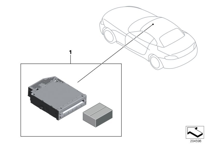 Комплект дооснащения CD-чейнджера для BMW E89 Z4 20i N20 (схема запчастей)