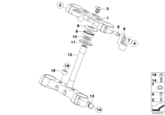 Перемычка вилки для BMW K15 G 650 Xcountry 07 (0164,0194) 0 (схема запасных частей)