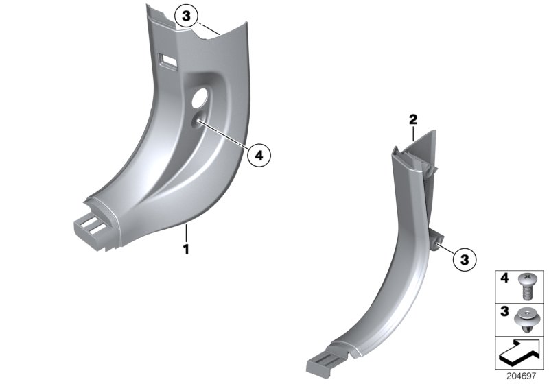 Боковая обшивка пространства для ног для BMW F03N 750LiS N63 (схема запчастей)
