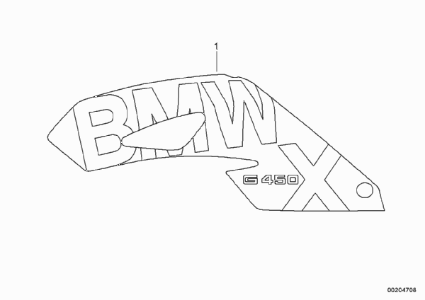 Надпись для BMW K16 G 450 X (0145) 0 (схема запчастей)