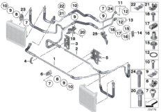 Трубопровод радиатора охл.масла в двиг. для BMW F02 750LiX N63 (схема запасных частей)