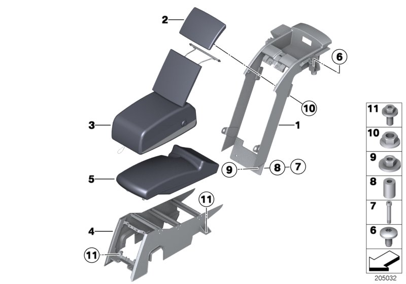 Третье сиденье для ROLLS-ROYCE RR1 Phantom EWB N73 (схема запчастей)