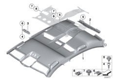 Потолок для BMW F03N 760LiS N74 (схема запасных частей)