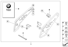Комплект защиты рамы для MOTO K25 R 1200 GS 10 (0450,0460) 0 (схема запасных частей)