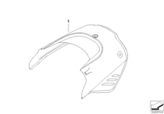Карбоновый кожух глушителя для MOTO K29 R 1200 S (0366,0396) 0 (схема запасных частей)