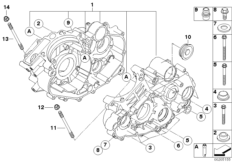 Картер двигателя дополнительные элементы для MOTO K16 G 450 X (0145) 0 (схема запасных частей)