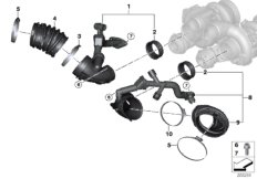 Воздуховод для BMW E70 X5 M S63 (схема запасных частей)
