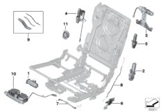 Привод заднего сиденья для BMW F07N 535i N55 (схема запасных частей)