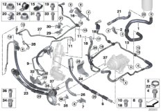 Трубопр.гидроус.рул.упр./Adaptive Drive для BMW E70 X5 4.8i N62N (схема запасных частей)