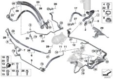 Трубопр.гидроус.рул.упр./Adaptive Drive для BMW E70 X5 M S63 (схема запасных частей)