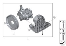 Насос гидроусилителя рулевого управления для BMW E90 330xd M57N2 (схема запасных частей)