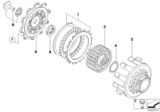 Детали сцепления для BMW K16 G 450 X (0145) 0 (схема запасных частей)