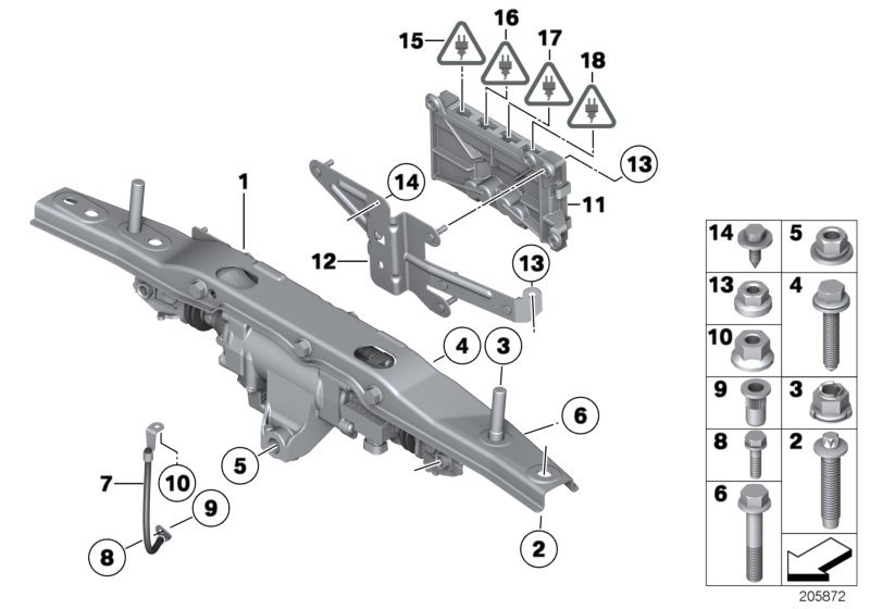 Актюатор HSR/доп.элементы/ЭБУ для BMW F11N 530d N57N (схема запчастей)