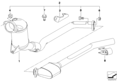 Дооснащаемый сажевый фильтр нерегулир. для BMW E46 318td M47N (схема запасных частей)