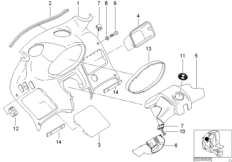 Облицовка ударной пластины в пан.приб. для BMW C1N C1 200 (0192) 0 (схема запасных частей)
