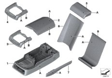 Инд.задний м/функциональный подлокотник для BMW F01 750iX N63 (схема запасных частей)