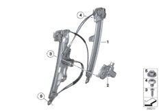 Механизм перемещения стекла двери Пд для BMW RR4 Ghost EWB N74R (схема запасных частей)